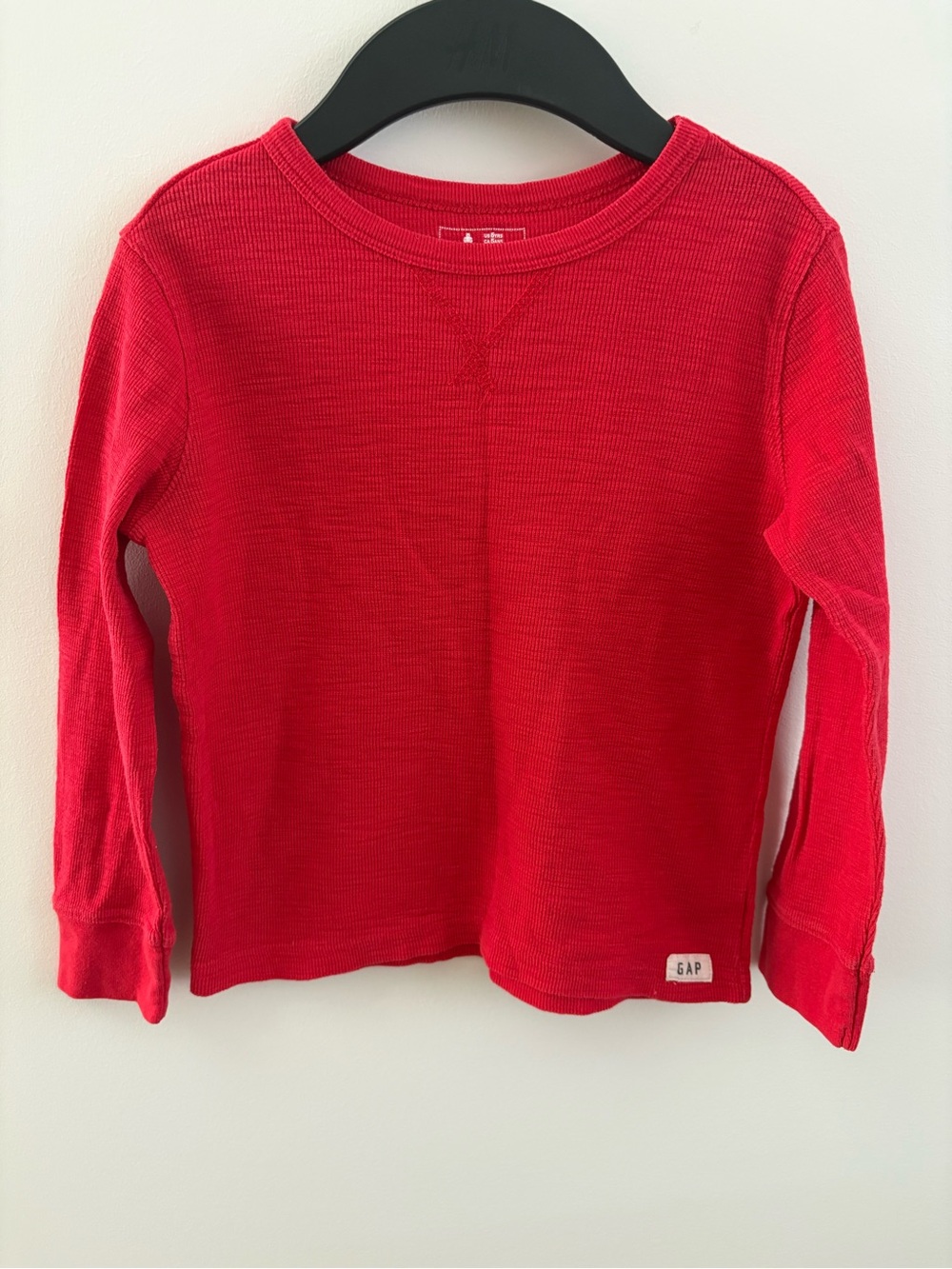 GAP Kids Bright Red Long-Sleeve Waffle Tee